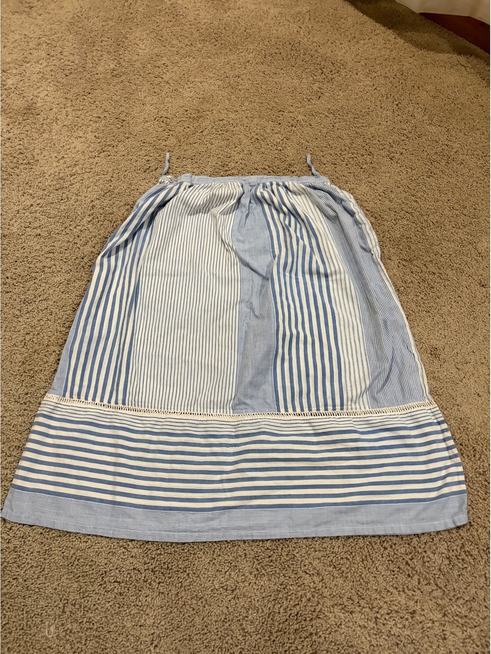 Sandy Starkman skirt 100% cotton blue / white size 12 vintage light